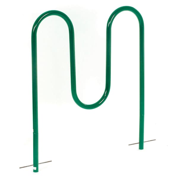 Global Industrial Wave Bike Rack, Green, Below Ground Mount, 5-Bike Capacity 652777GGN - main